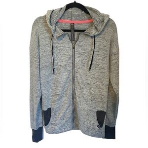 RBX Full  Zip Hooded Sweater Heathered Gray Ladies Sm